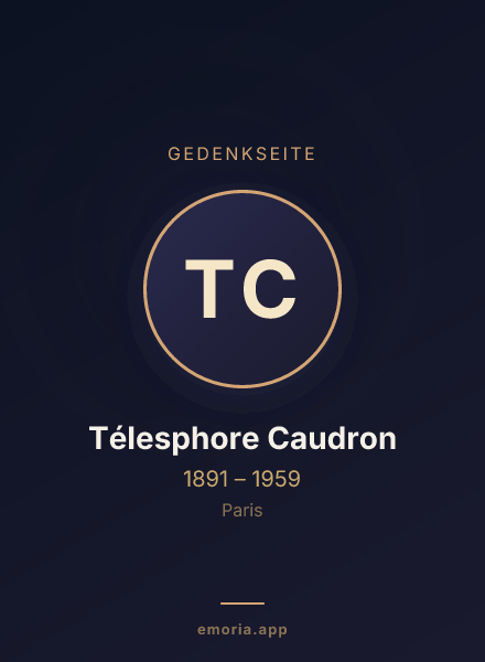 Gedenkportrait von Télesphore Caudron