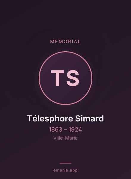 Memorial portrait of Télesphore Simard