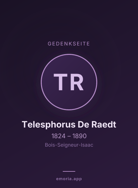 Gedenkportrait von Telesphorus De Raedt