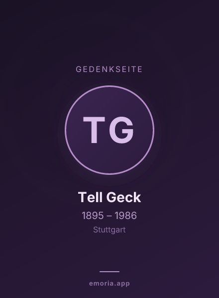 Gedenkportrait von Tell Geck
