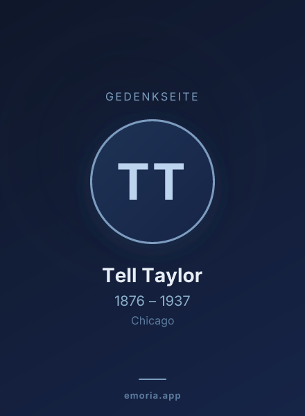 Gedenkportrait von Tell Taylor