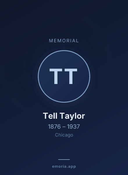 Memorial portrait of Tell Taylor
