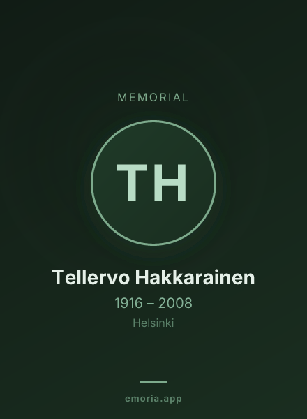 Memorial portrait of Tellervo Hakkarainen