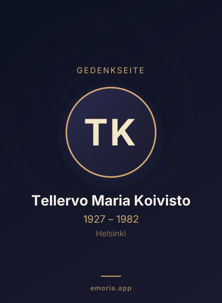 Gedenkportrait von Tellervo Maria Koivisto