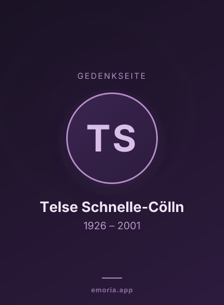 Gedenkportrait von Telse Schnelle-Cölln