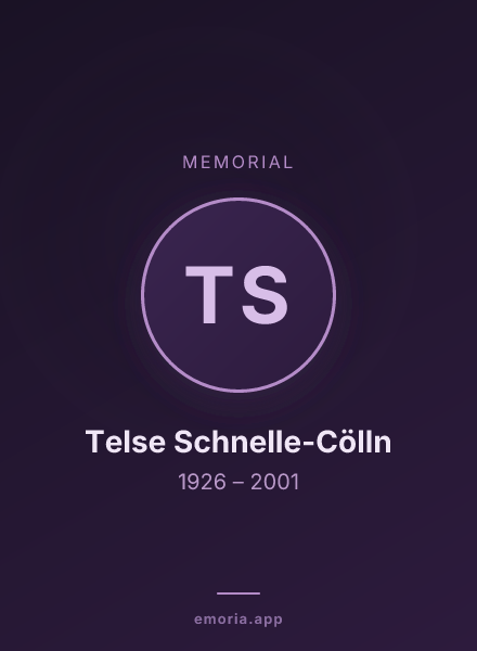 Memorial portrait of Telse Schnelle-Cölln
