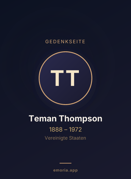 Gedenkportrait von Teman Thompson