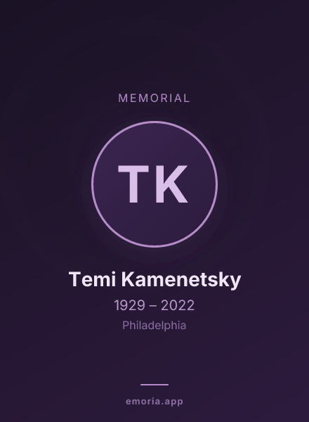 Memorial portrait of Temi Kamenetsky