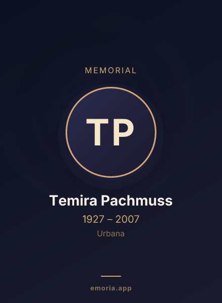 Memorial portrait of Temira Pachmuss