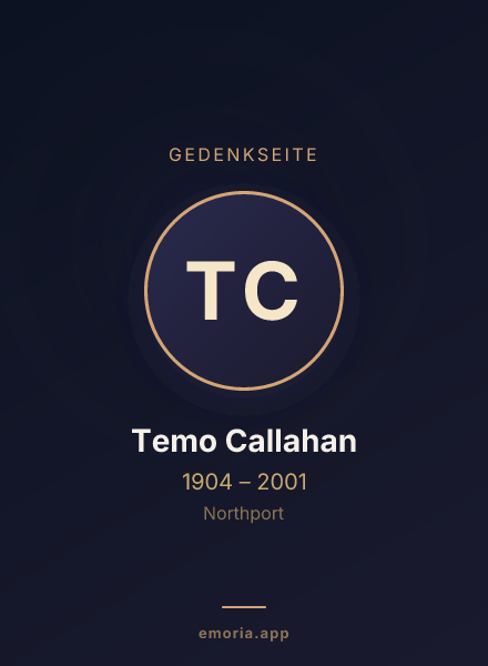Gedenkportrait von Temo Callahan