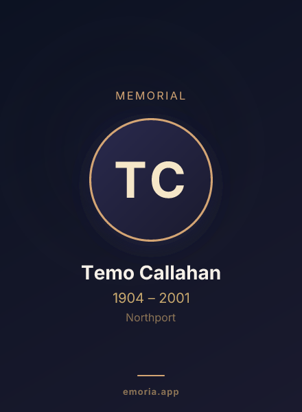 Memorial portrait of Temo Callahan