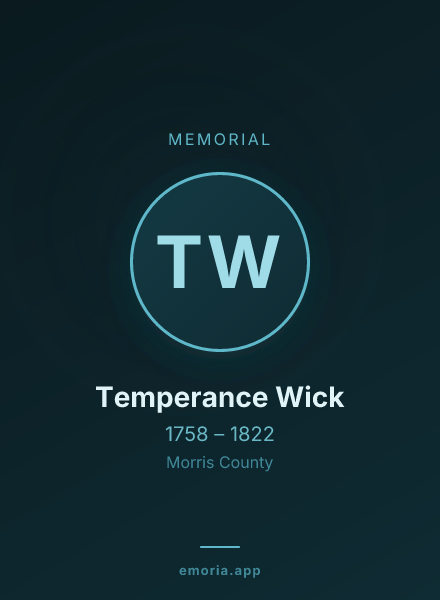 Memorial portrait of Temperance Wick