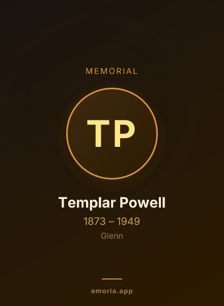 Memorial portrait of Templar Powell