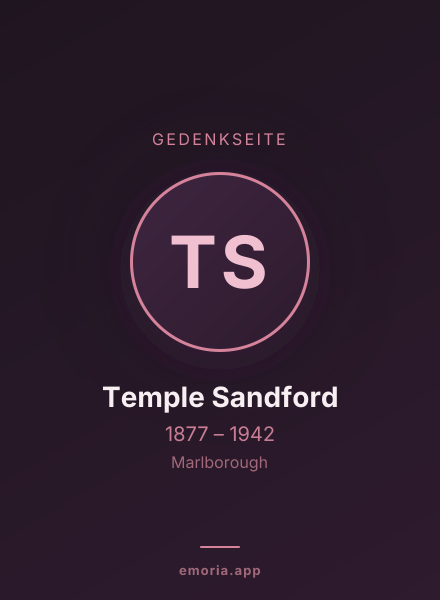 Gedenkportrait von Temple Sandford