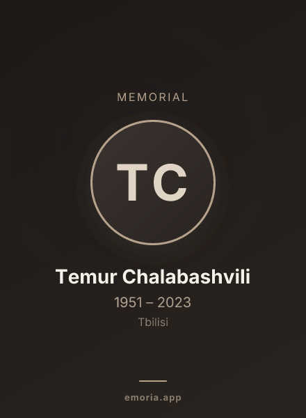 Memorial portrait of Temur Chalabashvili