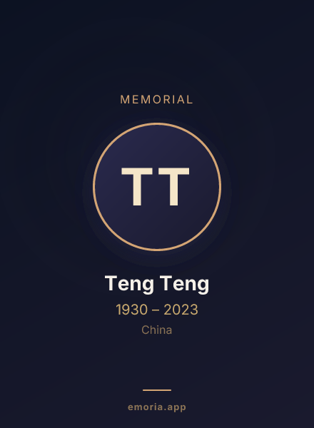 Memorial portrait of Teng Teng