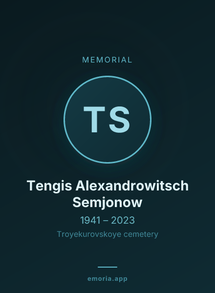 Memorial portrait of Tengis Alexandrowitsch Semjonow