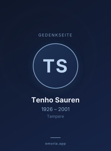 Gedenkportrait von Tenho Sauren