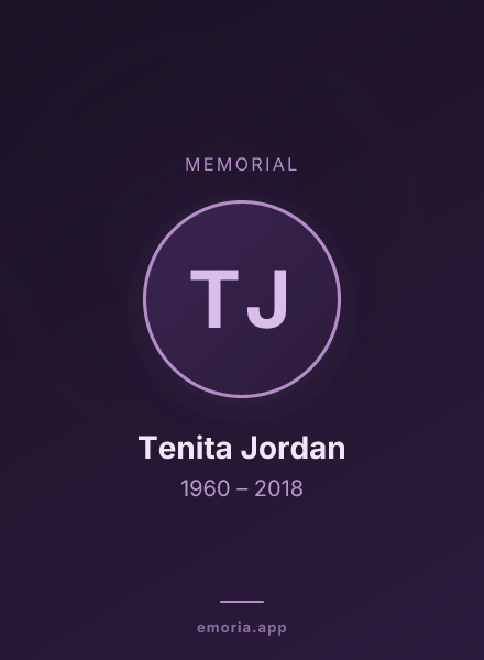 Memorial portrait of Tenita Jordan