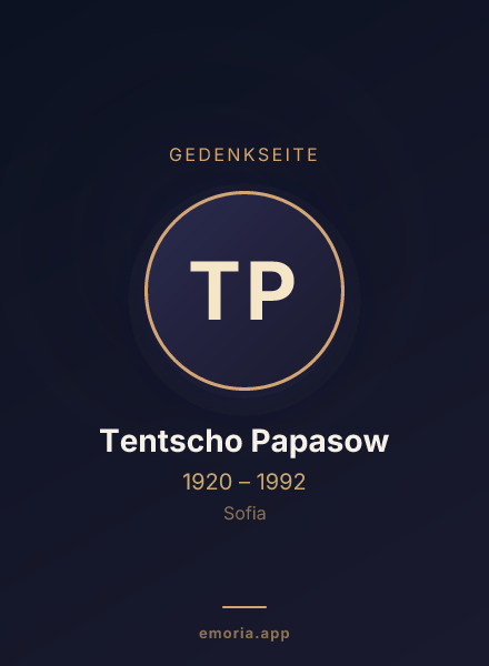 Gedenkportrait von Tentscho Papasow