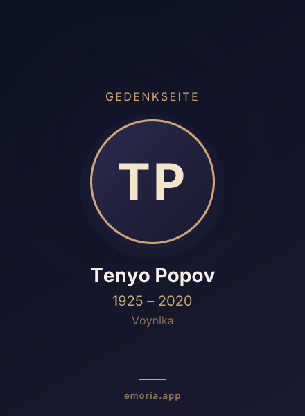 Gedenkportrait von Tenyo Popov