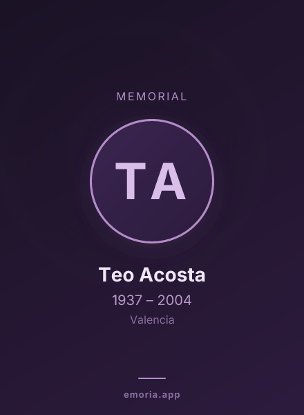 Memorial portrait of Teo Acosta