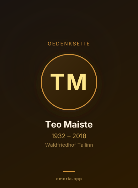 Gedenkportrait von Teo Maiste