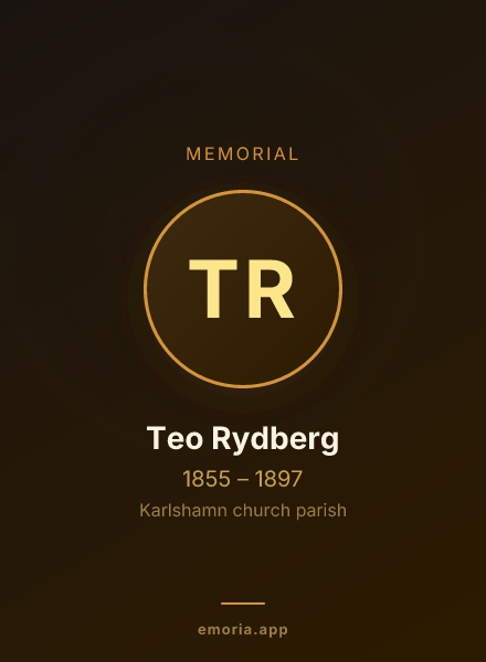 Memorial portrait of Teo Rydberg