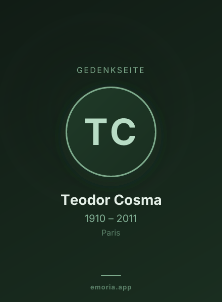 Gedenkportrait von Teodor Cosma