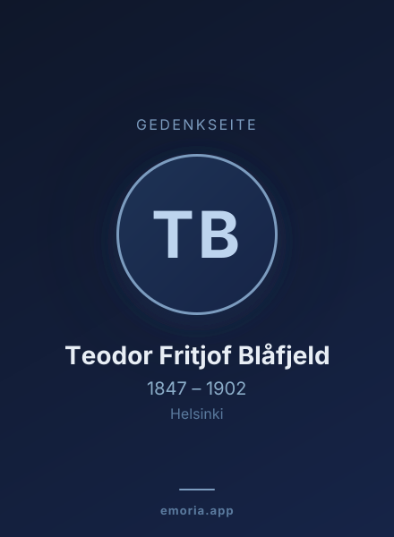 Gedenkportrait von Teodor Fritjof Blåfjeld