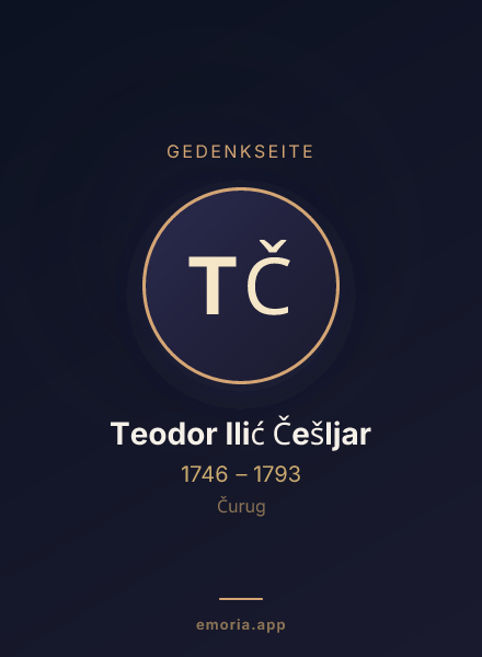 Gedenkportrait von Teodor Ilić Češljar