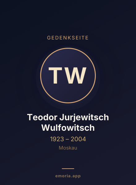 Gedenkportrait von Teodor Jurjewitsch Wulfowitsch