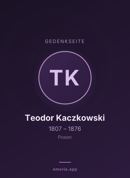 Gedenkportrait von Teodor Kaczkowski