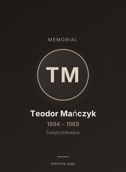 Memorial portrait of Teodor Mańczyk