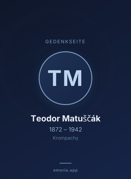 Gedenkportrait von Teodor Matuščák