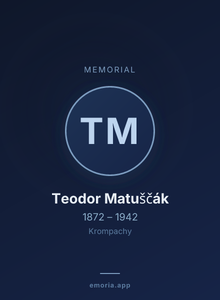 Memorial portrait of Teodor Matuščák