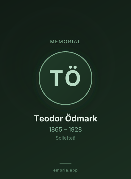 Memorial portrait of Teodor Ödmark