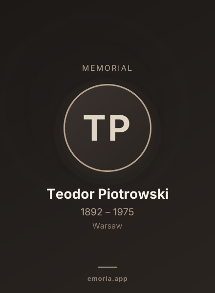 Memorial portrait of Teodor Piotrowski