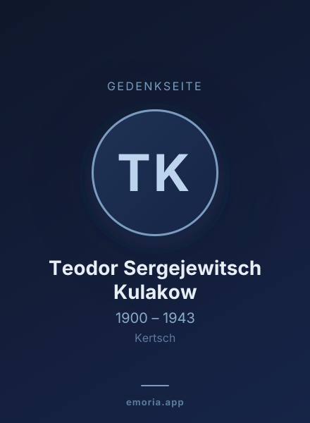 Gedenkportrait von Teodor Sergejewitsch Kulakow