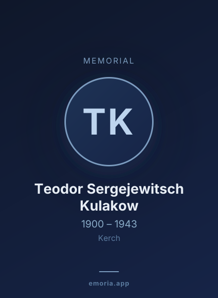 Memorial portrait of Teodor Sergejewitsch Kulakow