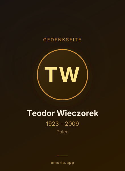 Gedenkportrait von Teodor Wieczorek