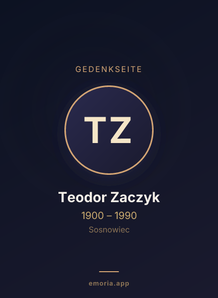 Gedenkportrait von Teodor Zaczyk