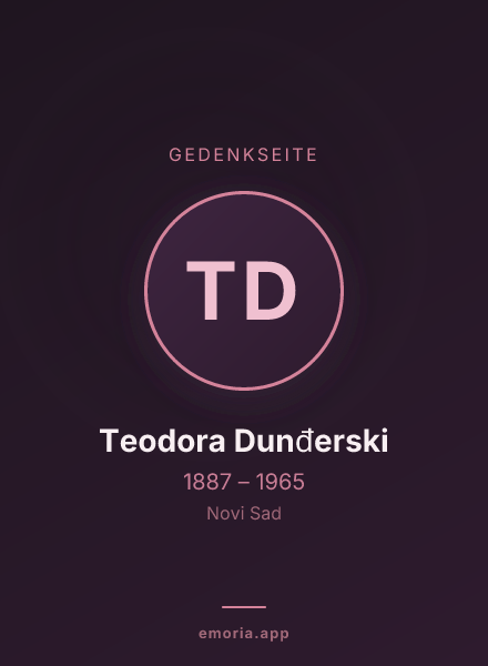 Gedenkportrait von Teodora Dunđerski