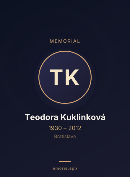 Memorial portrait of Teodora Kuklinková