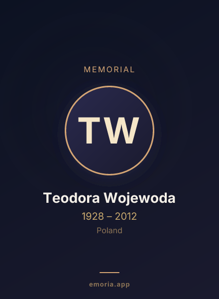 Memorial portrait of Teodora Wojewoda