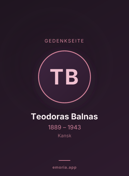 Gedenkportrait von Teodoras Balnas