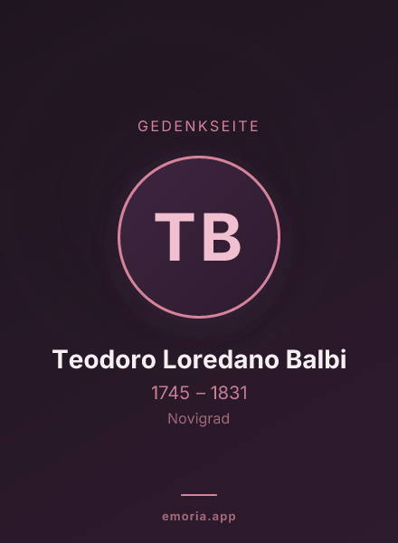 Gedenkportrait von Teodoro Loredano Balbi