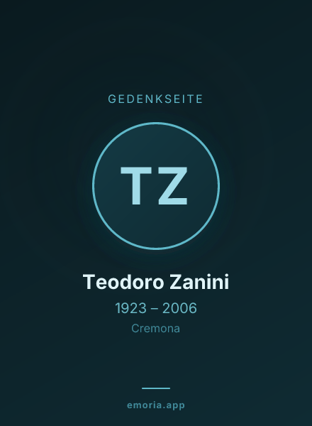Gedenkportrait von Teodoro Zanini