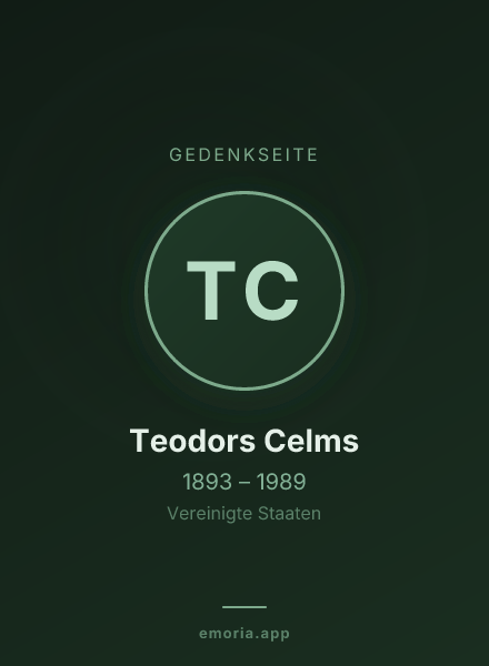 Gedenkportrait von Teodors Celms