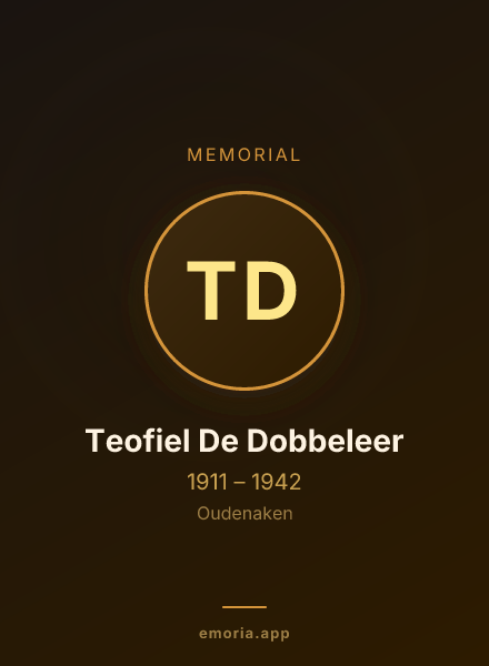 Memorial portrait of Teofiel De Dobbeleer